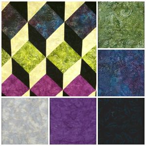 Purple Blue Tumbling Block